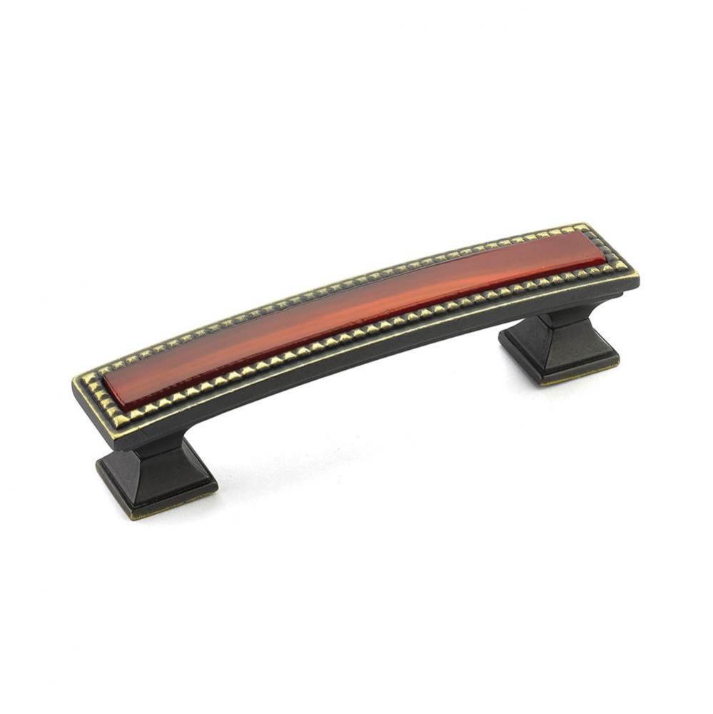 Pull, Ancient Bronze, Scarlet Glass, 4'' cc