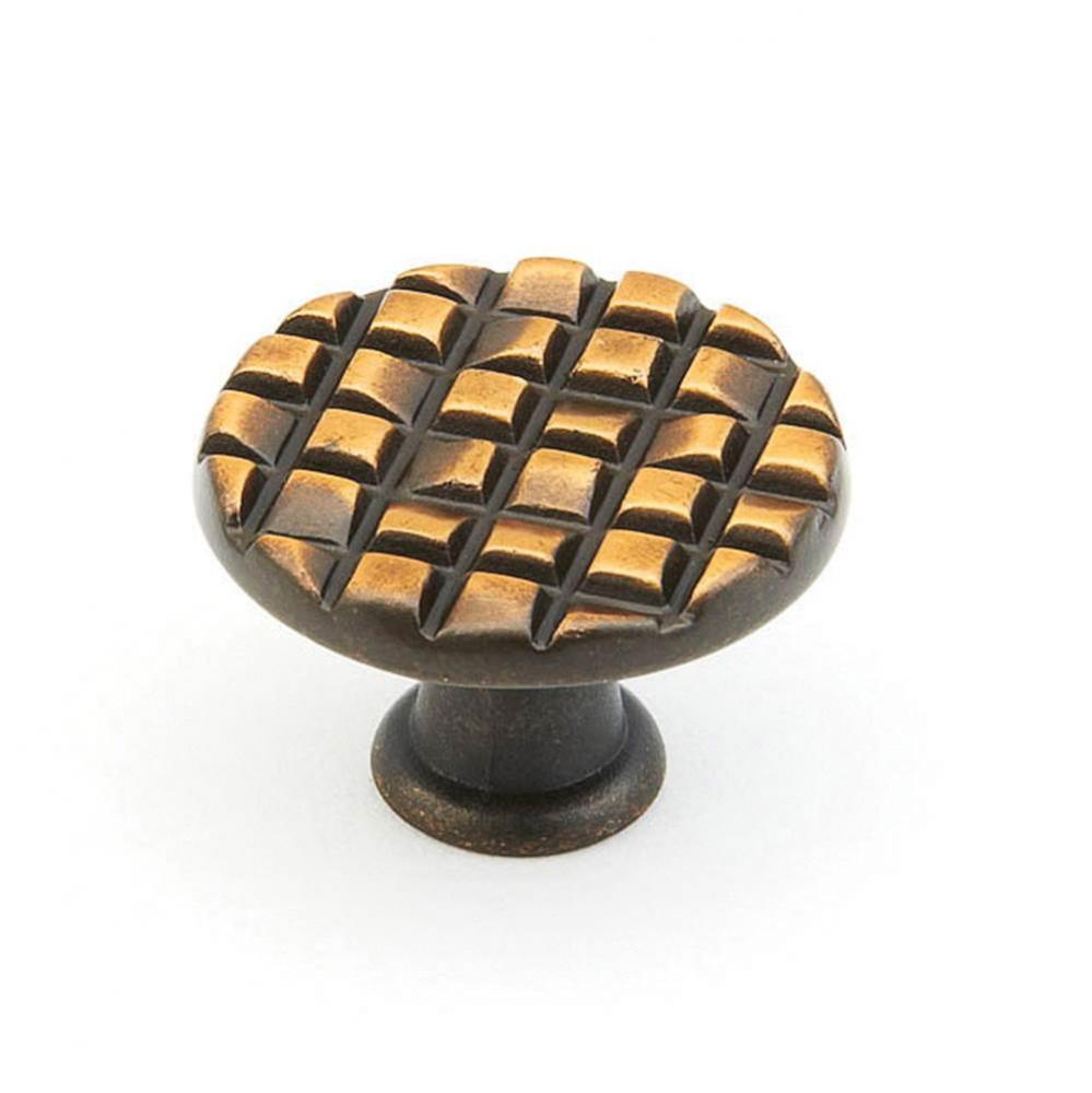 Knob, French Antique Bronze, 1-1/8'' dia