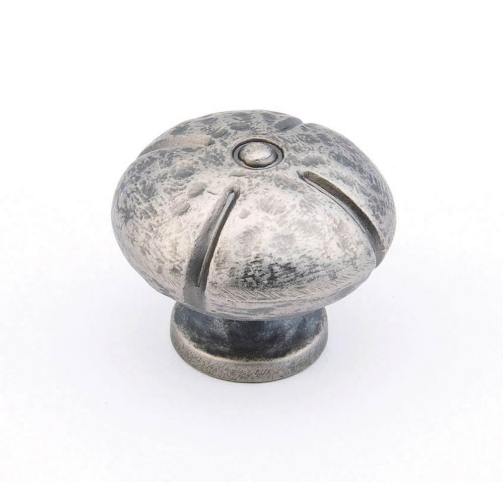 Knob Round, Vibra Nickel, 1-3/8'' dia