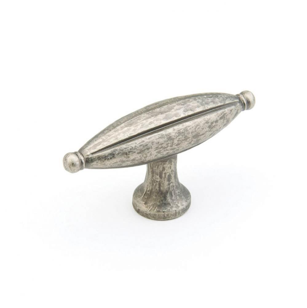 Knob, Large oval, Vibra Nickel 1-7/8''