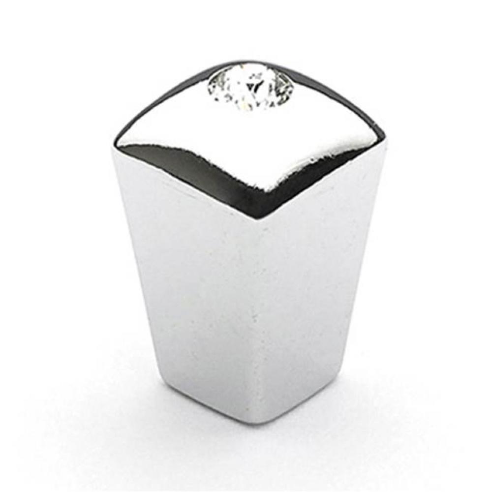 Knob, Polished Chrome w/crystal, 1/2'' dia