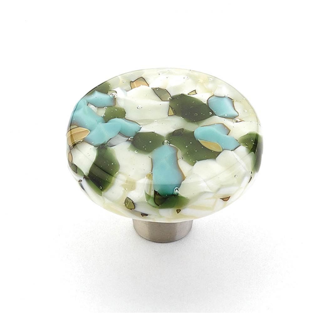 Knob, Round, Green/Blue Pebbles, 1-1/2'' dia