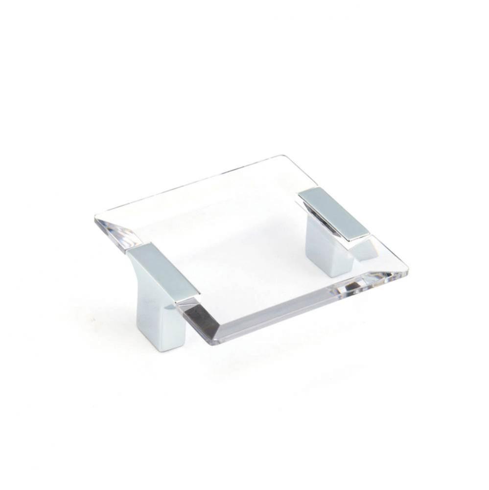Positano, Square Pull, Polished Chrome, Clear, 2-1/2'' cc