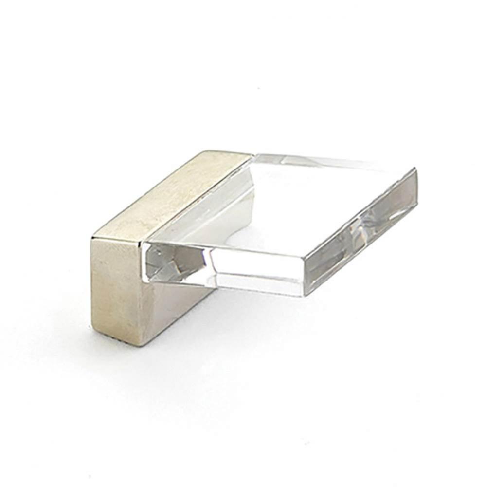 Positano, Finger Pull, Satin Nickel, Clear, 1/2'' cc