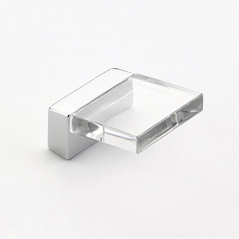 Pull, Square, Angled, Polished Chrome, Clear, 16 mm cc