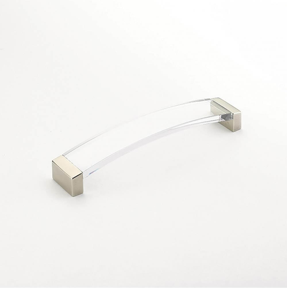 Pull, Arched, Satin Nickel, Clear, 224 mm cc