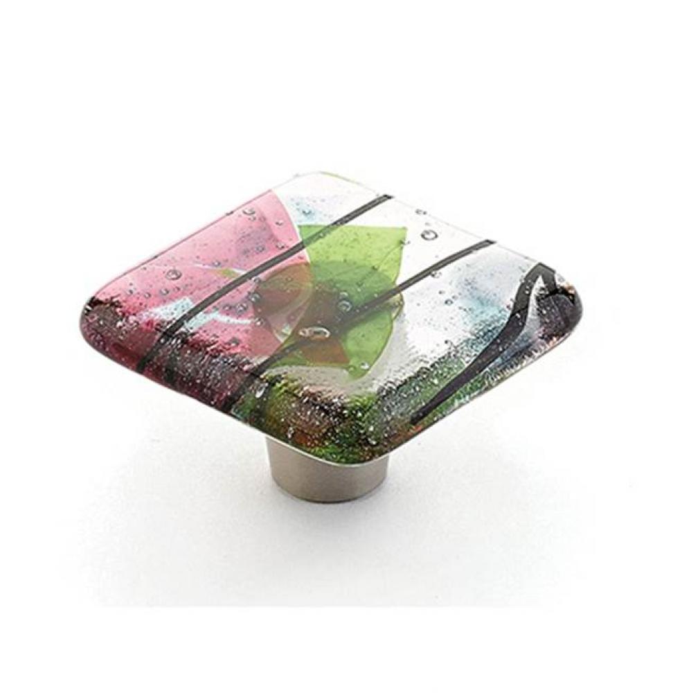 Knob, Square, Turquoise Confetti, 1-1/2'' dia