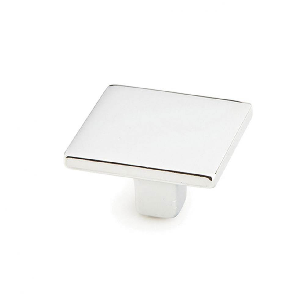 Knob, Square, Polished Chrome 1-3/8'' dia