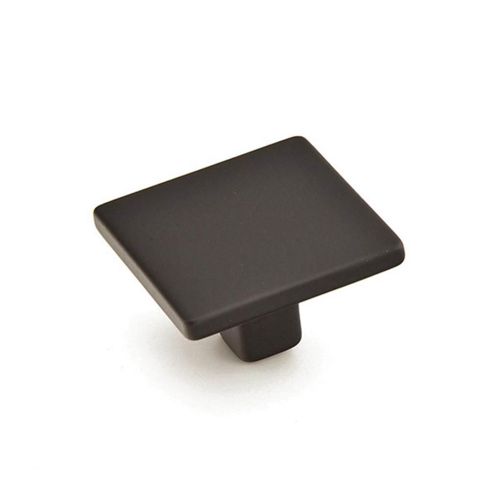 Knob, Square, Matte Black 1-3/8'' dia