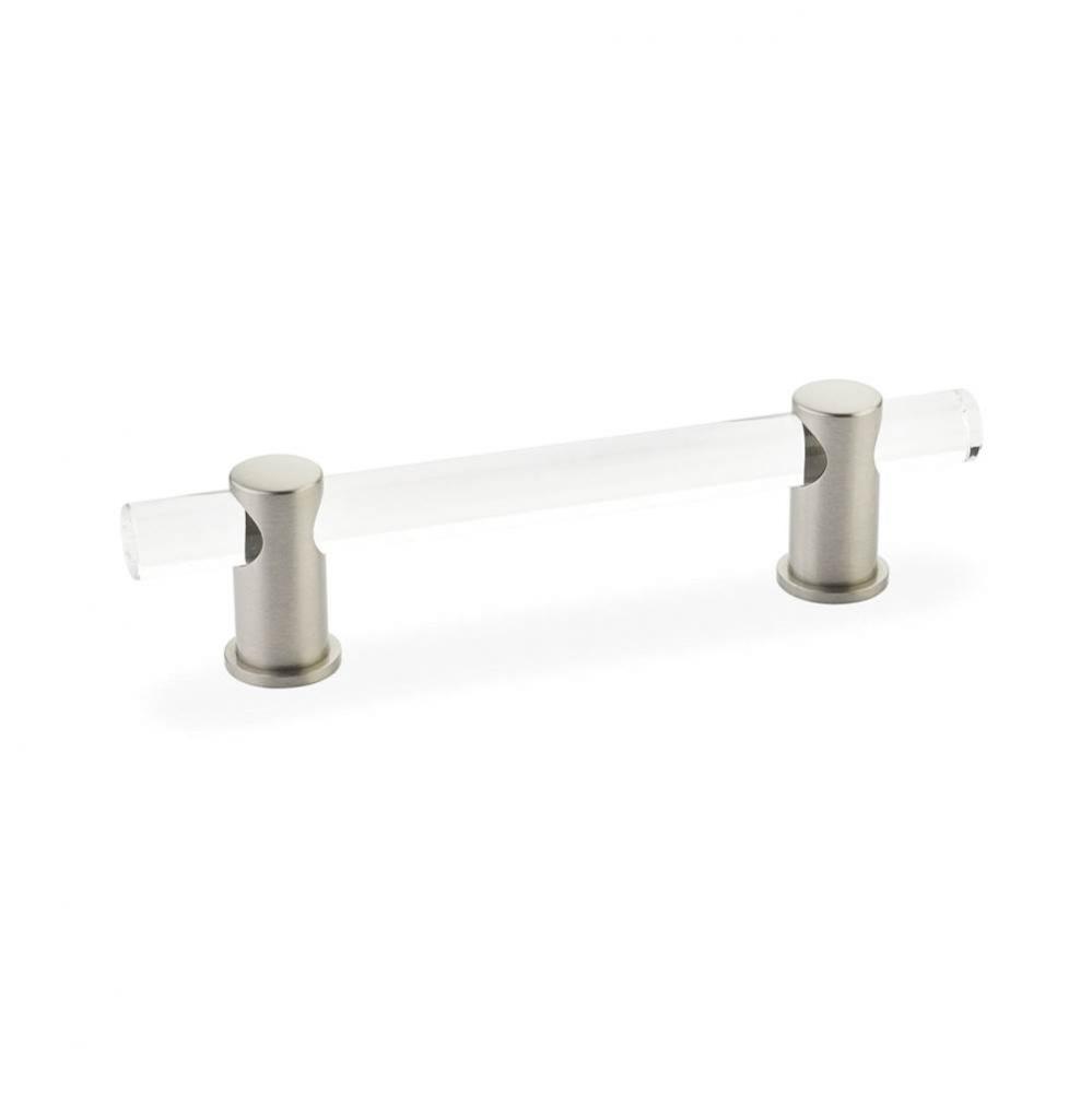 Pull, Adjustable clear acrylic, Satin Nickel, 4'' cc