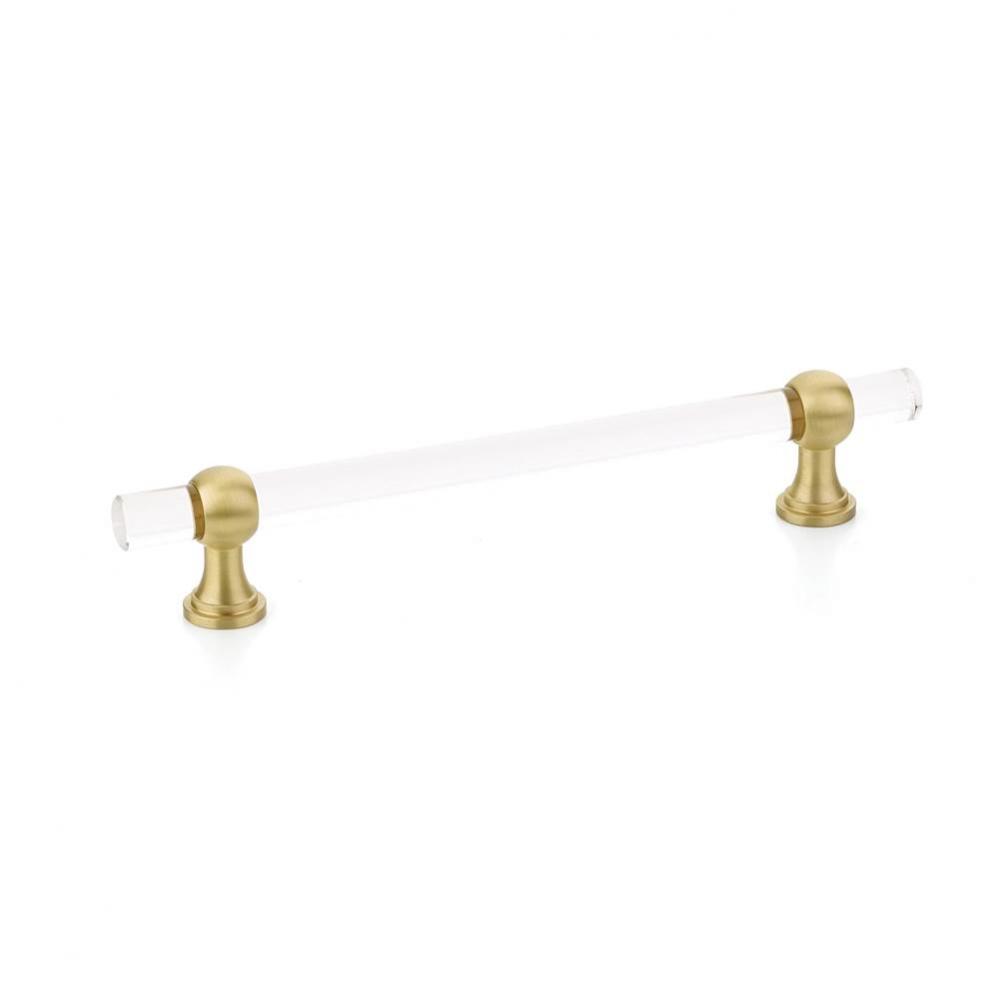 Pull, Adjustable Clear Acrylic, Satin Brass, 6'' cc