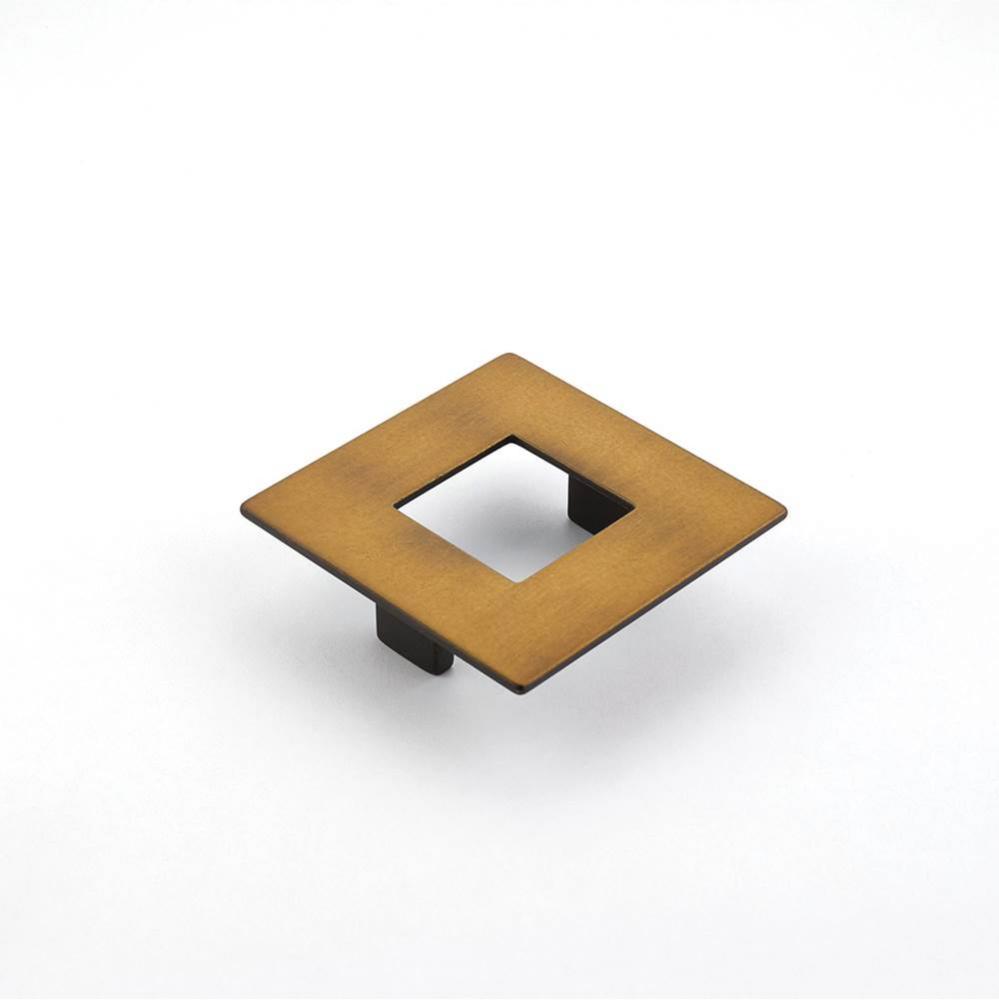 Pull, Square, Burnished Bronze, 64 mm cc