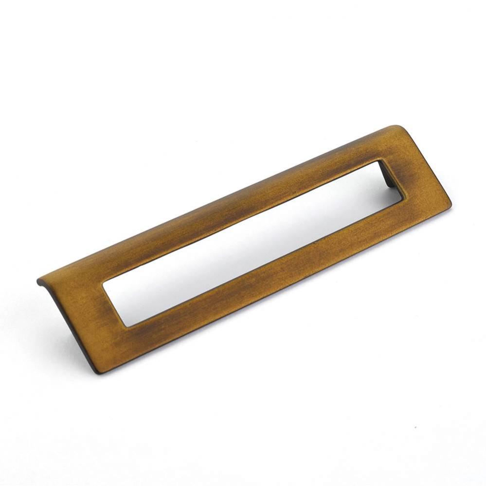 Pull, Angled Rectangle, Burnished Bronze, 160 mm cc