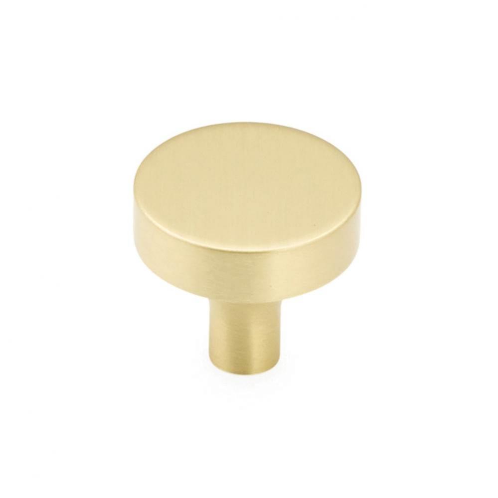 Round Knob, Satin Brass, 1-1/4'' dia