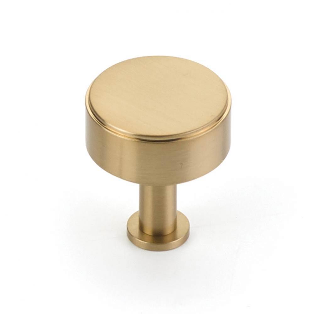 Pub House, Knob, Signature Satin Brass, 1-1/4'' cc