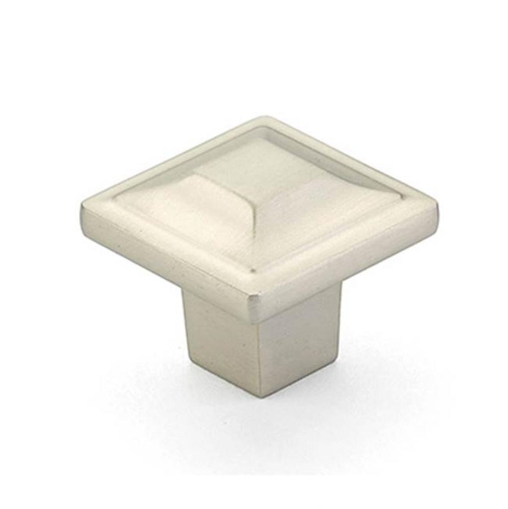 Knob, Square, Satin Nickel, 1-1/4'' dia