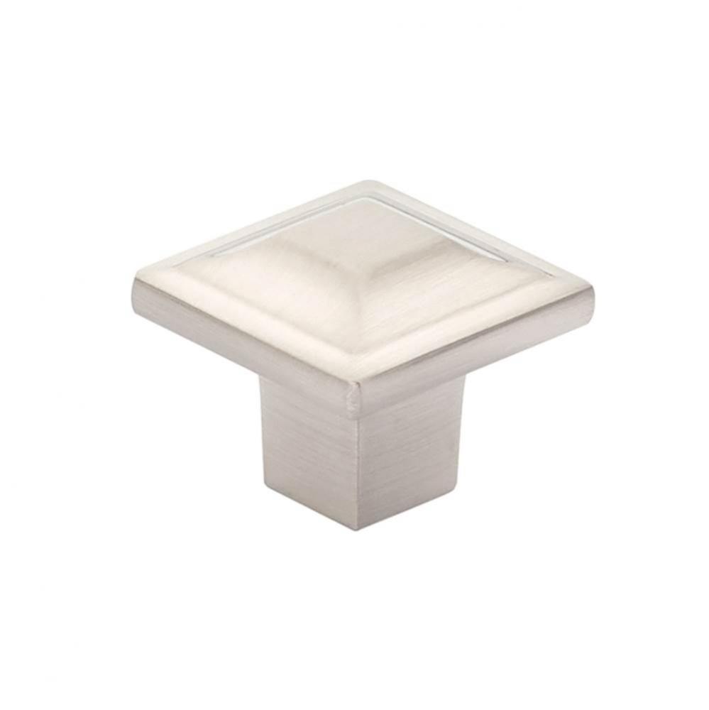 Knob, Square, Brushed Nickel, 1-1/4'' dia