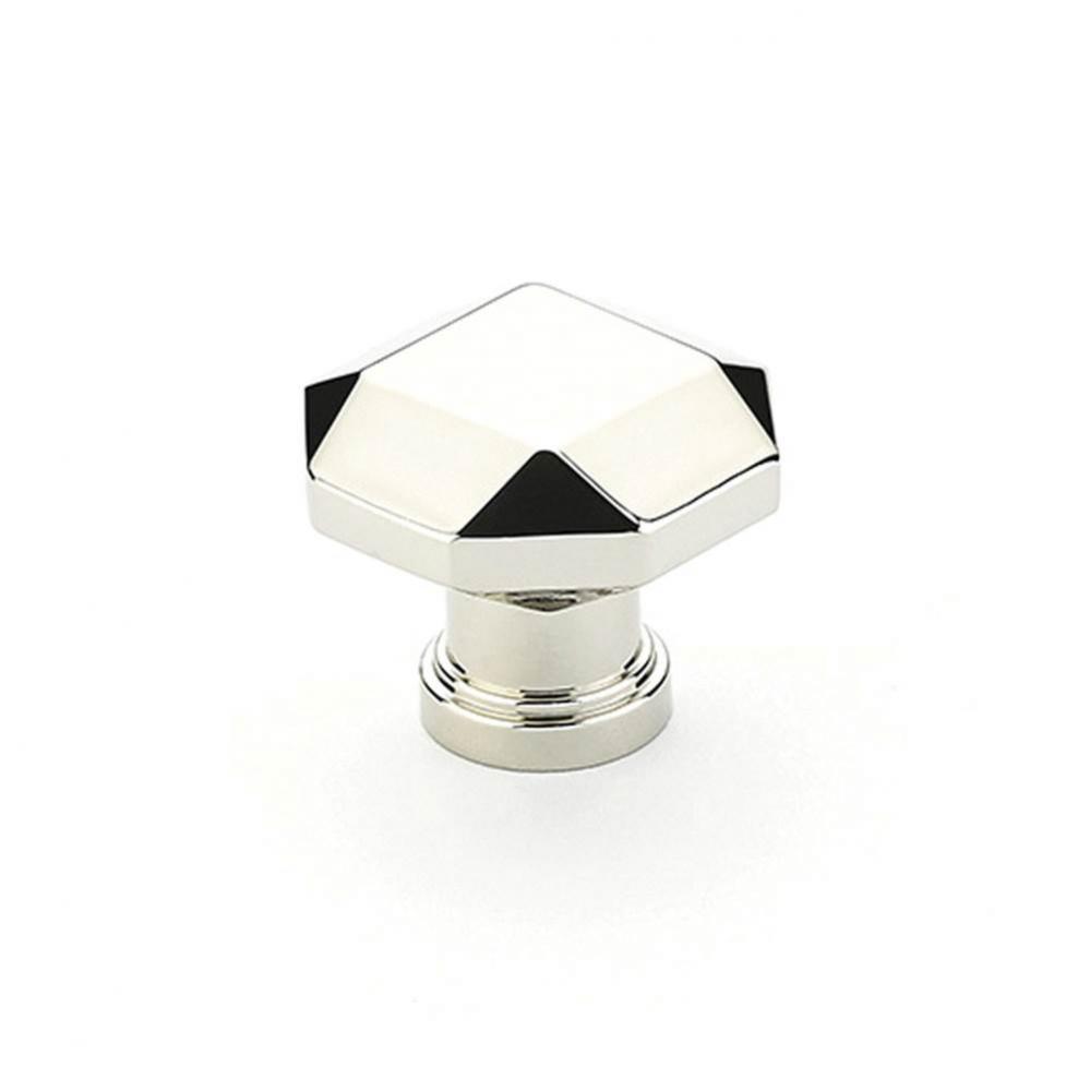 Knob, Faceted, Polished Nickel, 1-1/4'' dia