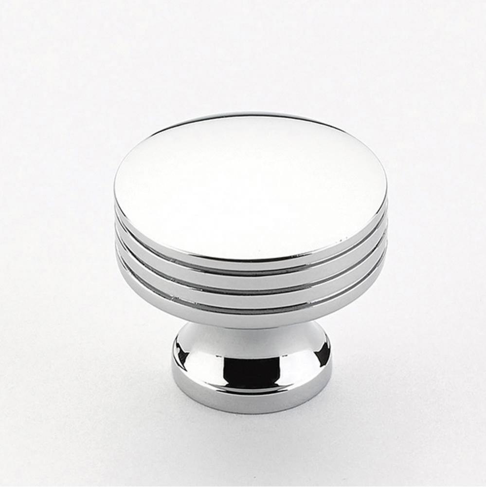 Knob, Round, Polished Chrome, 1-1/4'' dia