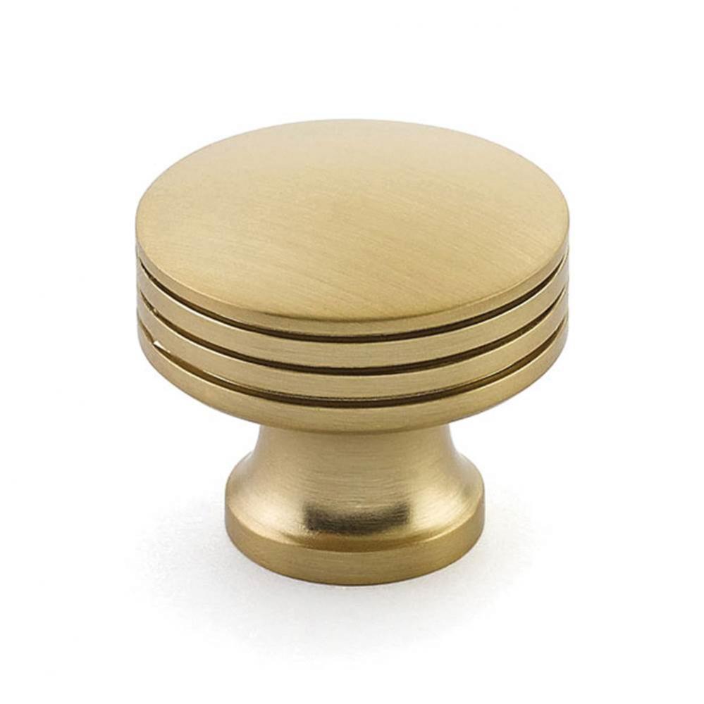 Knob, Round, Signature Satin Brass, 1-1/4'' dia