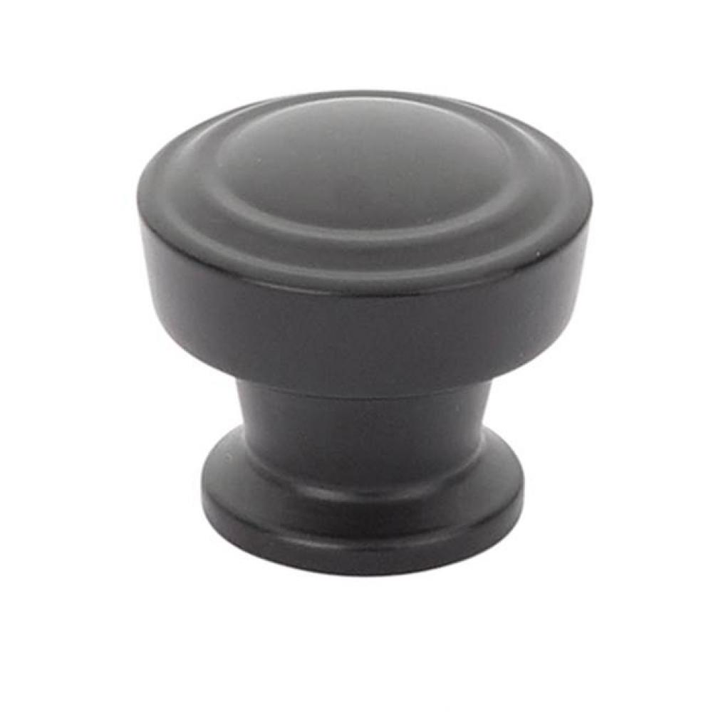 Knob, Round, Matte Black, 1-1/4'' dia