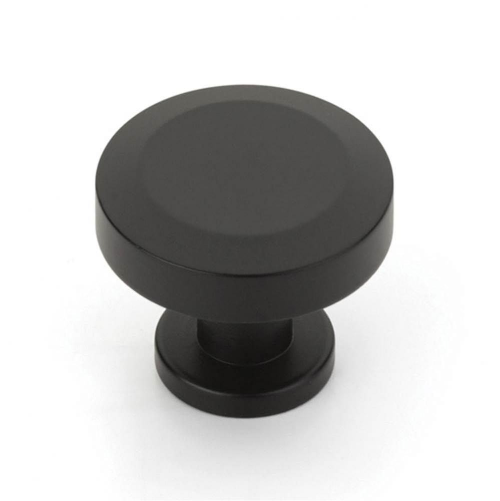 Round Knob, Matte Black, 1-1/4'' dia