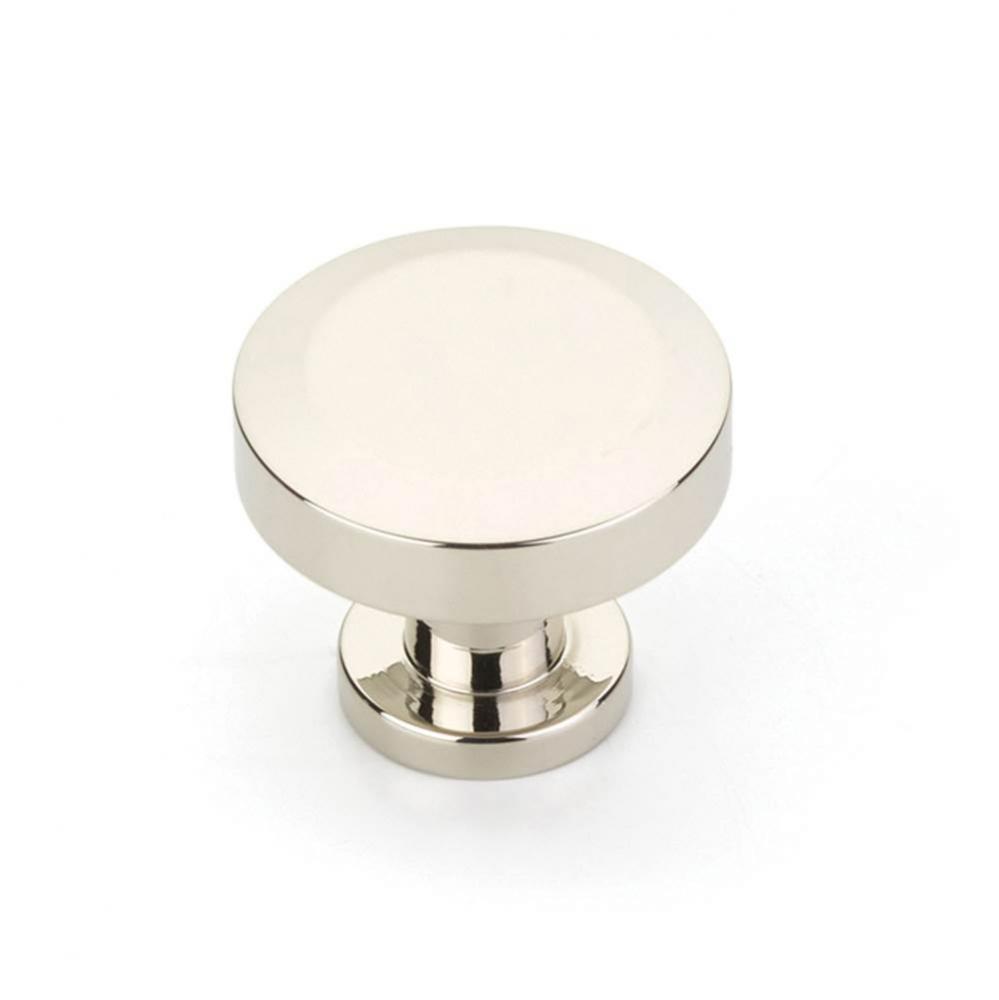 Round Knob, Polished Nickel, 1-1/4'' dia