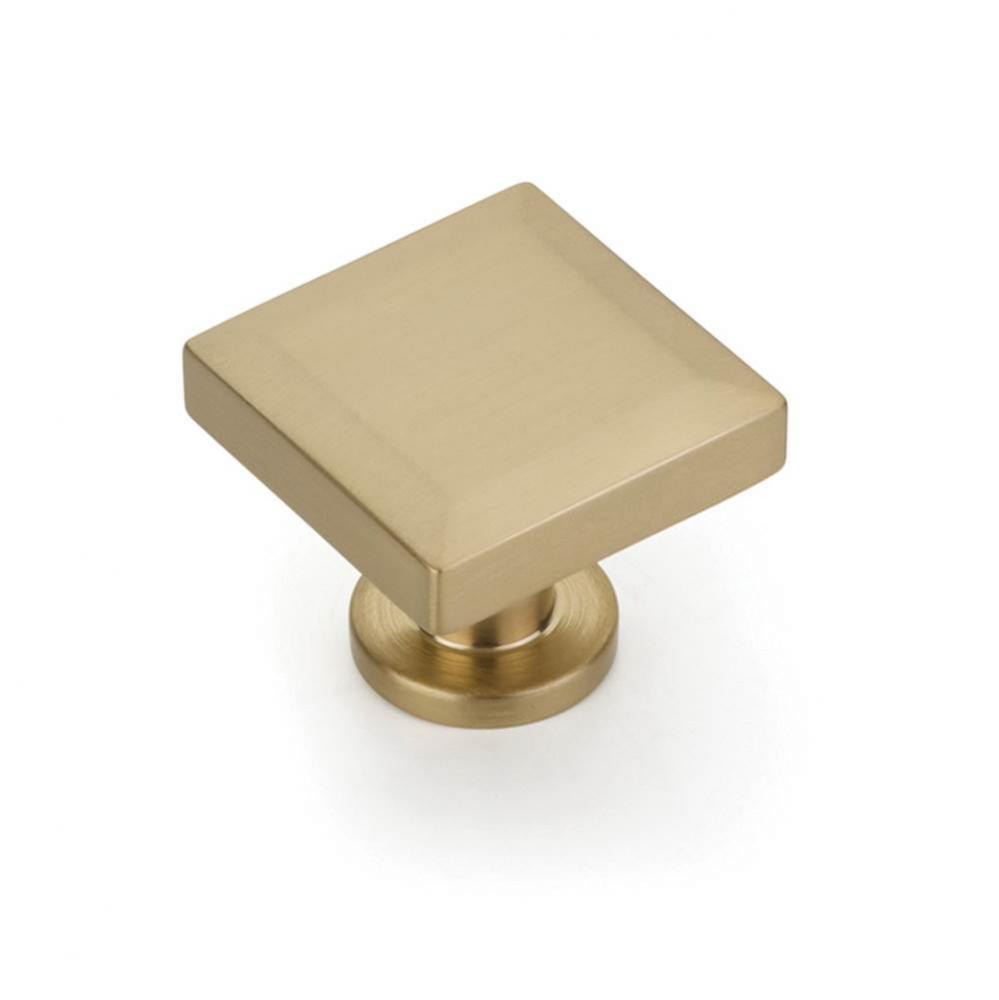 Square Knob, Signature Satin Brass, 1-1/4''