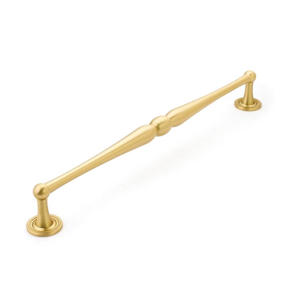 Appliance Pull, Plain Footplate, Satin Brass, 15'' cc