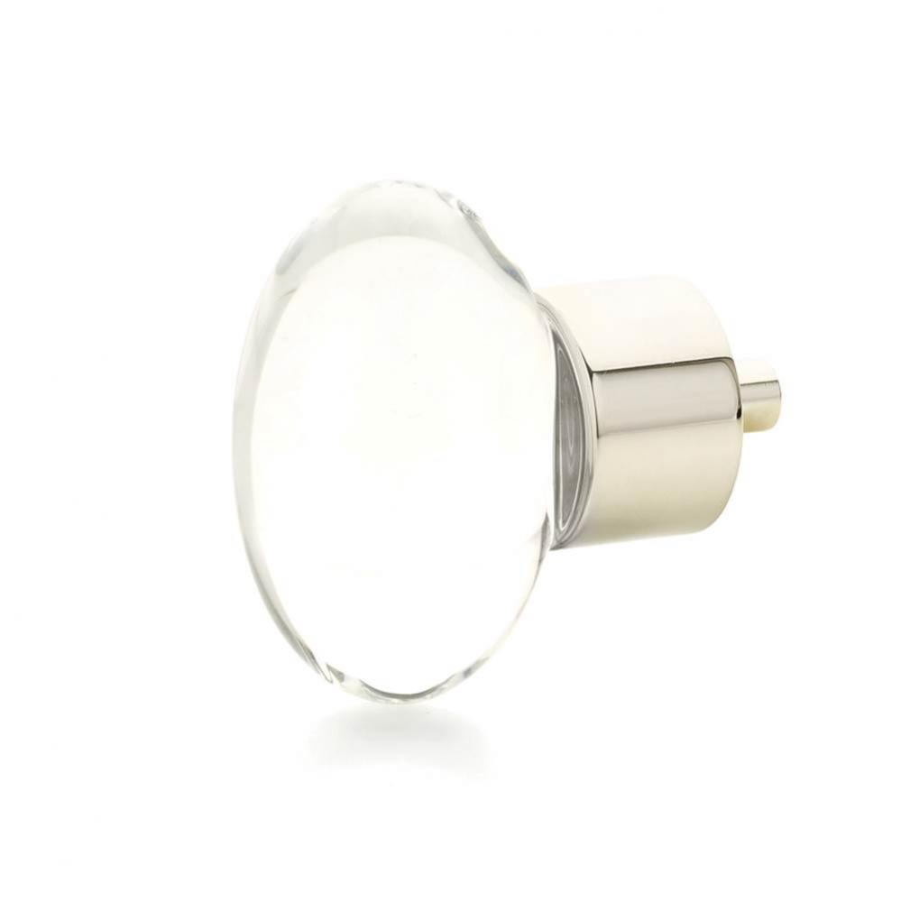 Oval Glass Knob, Polished Nickel, 1-3/4'' dia