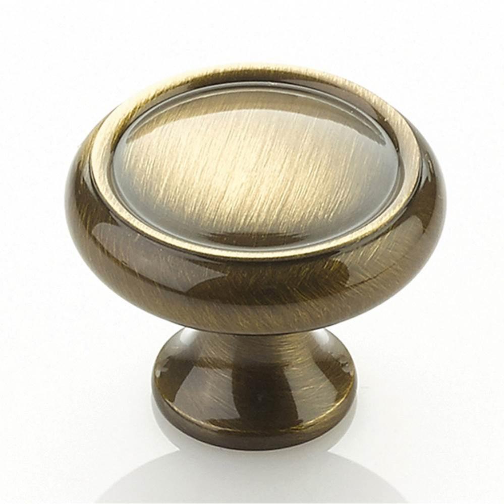 Knob, Antique Brass, 1-1/4'' dia