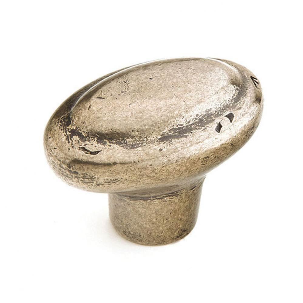 Knob, Oval, Italian Nickel, 1-7/8'' dia