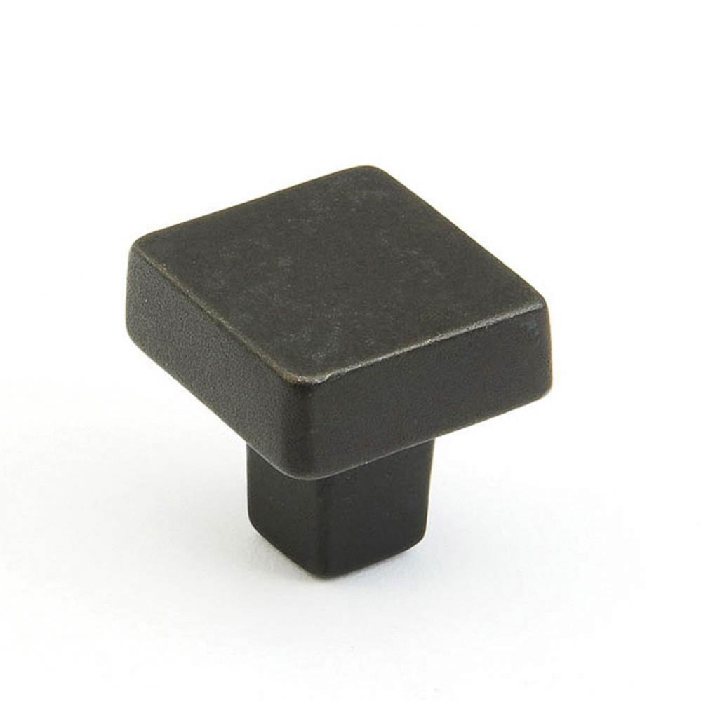 Knob, Square, Black Bronze, 1-1/4'' dia