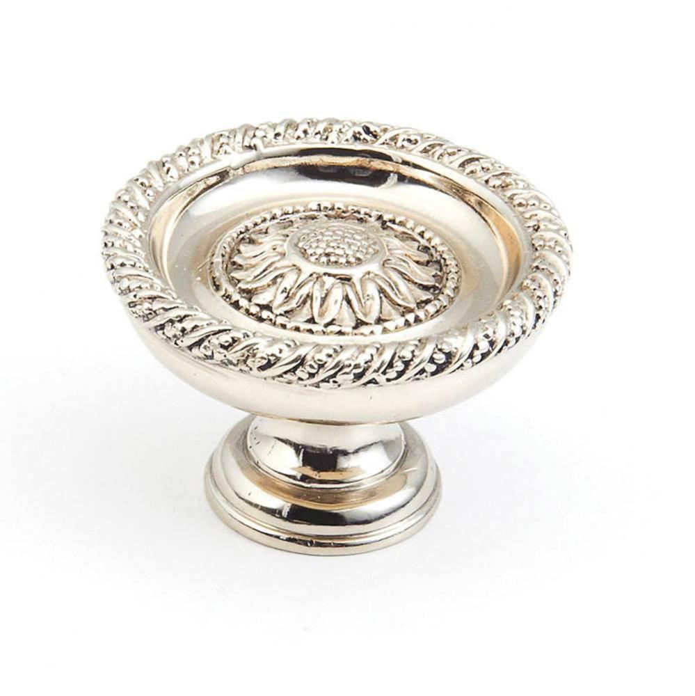 Knob, White Brass, 1-3/4'' dia