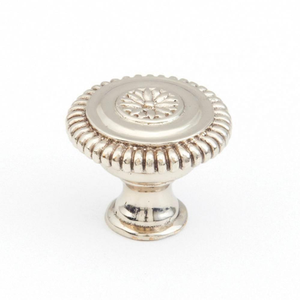 Knob, White Brass, 1-5/16'' dia