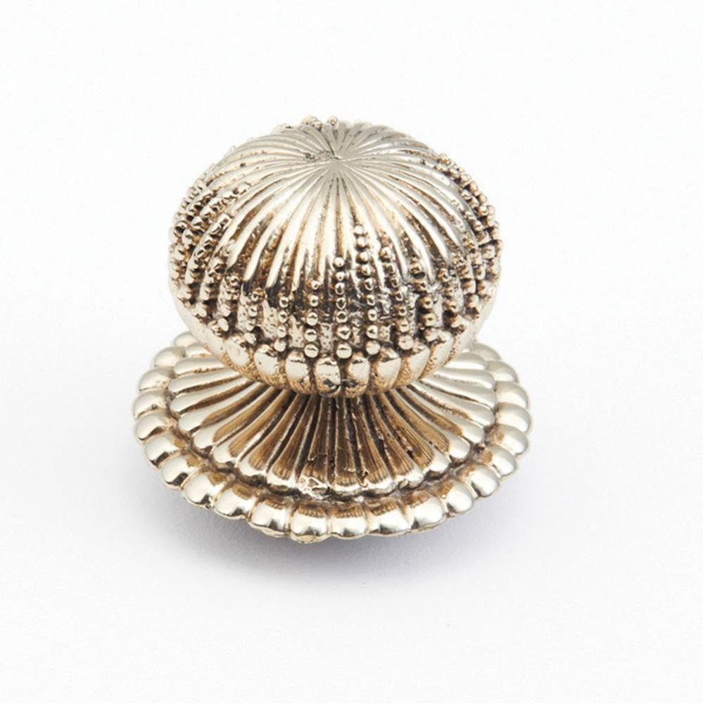 Knob, White Brass, 1-1/4'' dia