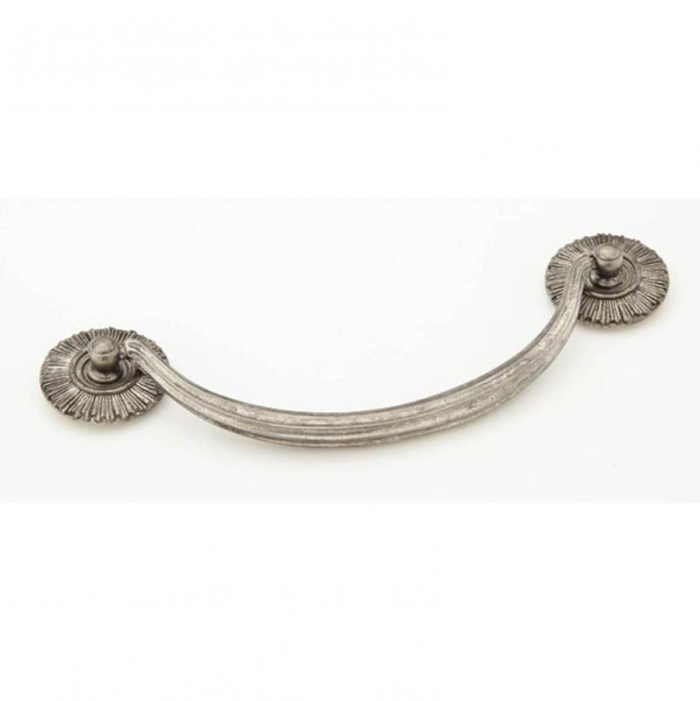 Bail Pull with rosettes, Silver Antique,  5-1/2'' cc