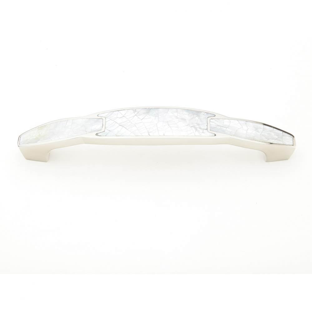 Mother of Pearl,Polished Nickel Pull with White Mother of Pearl Inlay,6'' cc