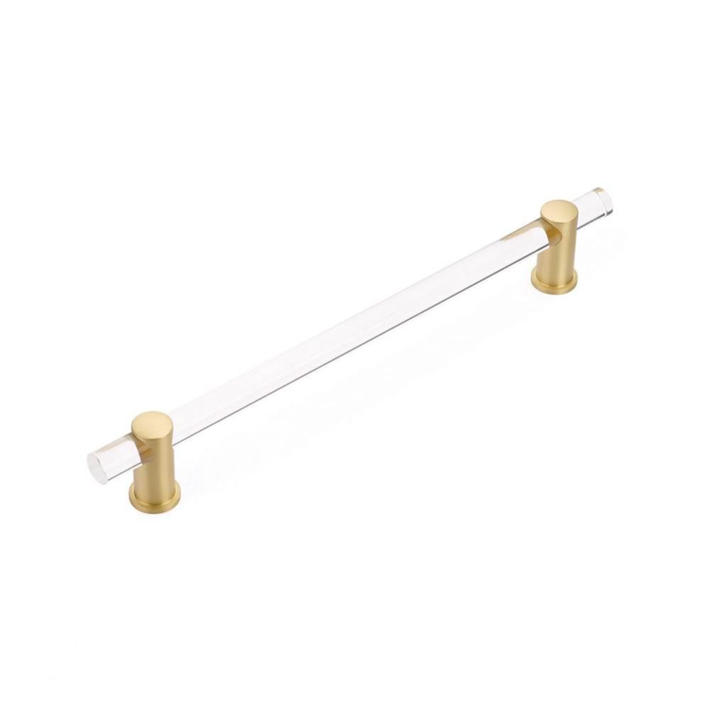 Appliance Pull clear acrylic, Satin Brass, 12'' cc