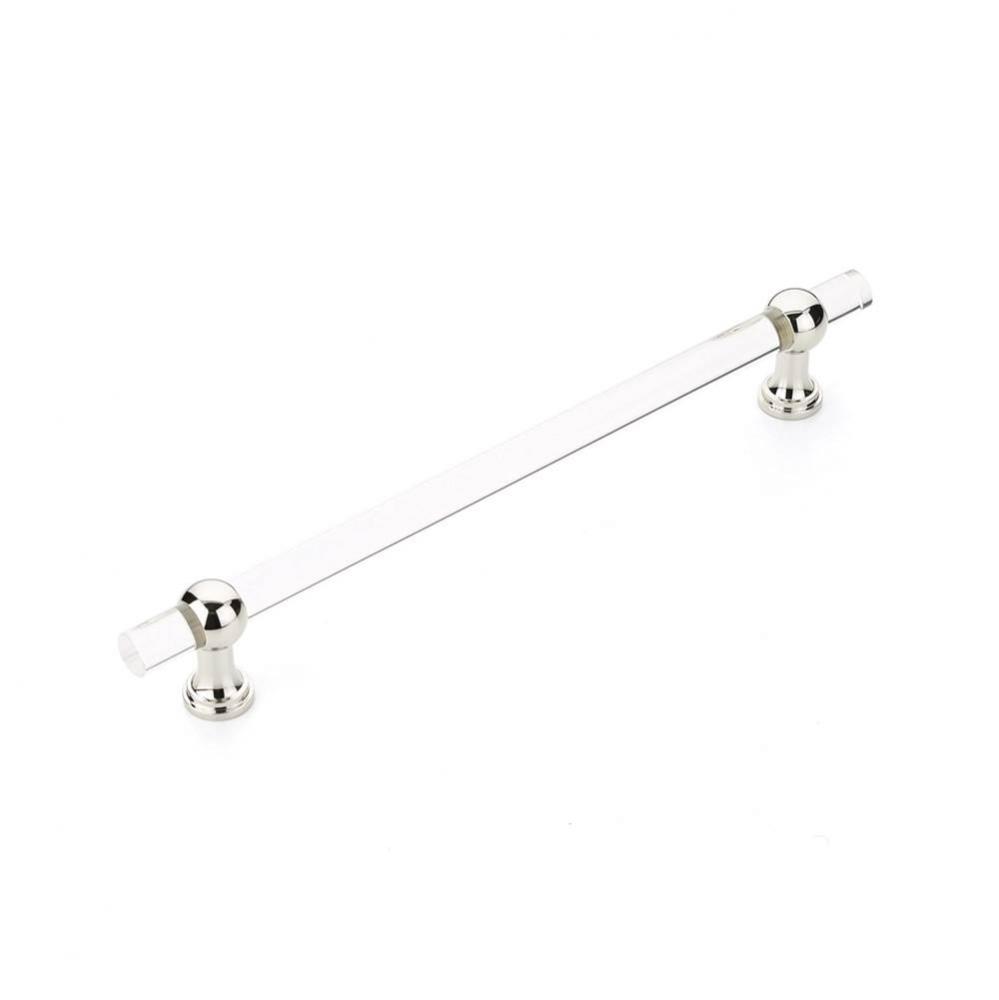 Back to Back, Appliance Pull, NON-Adjustable Clear Acrylic, Polished Nickel, 12'' cc