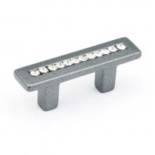 Schaub and Company 301-MSV - Pull, Milano Silver w/crystals 32 mm cc