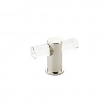 Schaub and Company 401-PN - T-Knob, Adjustable clear acrylic, Polished Nickel, 2''