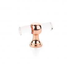 Schaub and Company 411-PRG - T-Knob, Adjustable Clear Acrylic, Polished Rose Gold, 2''