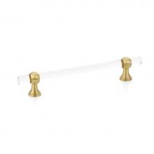 Schaub and Company 416-SB - Pull, Adjustable Clear Acrylic, Satin Brass, 6'' cc