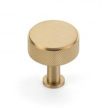 Schaub and Company 5002-SSB - Pub House, Knob, Knurled, Signature Satin Brass, 1-1/4'' cc