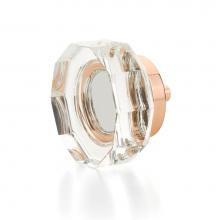 Schaub and Company 53-PRG - Large Multi-Sided Glass Knob, Polished Rose Gold, 1-3/4'' dia