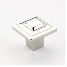 Schaub and Company 530-PN - Knob, Square, Polished Nickel, 1-1/4'' dia