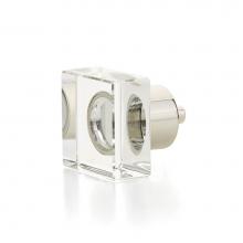 Schaub and Company 57-PN - Square Glass Knob, Polished Nickel, 1-1/4''