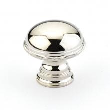 Schaub and Company 572-PN - Knob, Plain Surface, Knurled Edge, Polished Nickel, 1-1/4'' dia