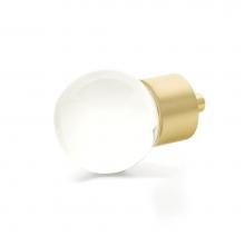 Schaub and Company 59-SB - Globe Glass Knob, Satin Brass, 1-3/8'' dia